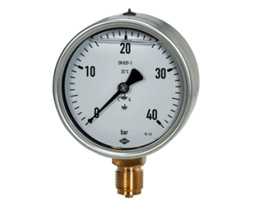 Manometer GLYZERIN-INDUSTRIEMANOMETER, Fig. 130 Glyzerine filled industrial pressure gauge 